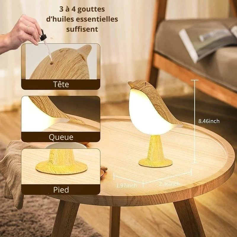 Birdy™ - Lampe de Chevet Diffuseur 3en1 Tactile sans fil