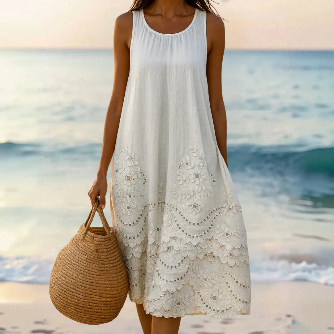 Agata - Vyšívané Šaty z Ušľachtilej Bavlny