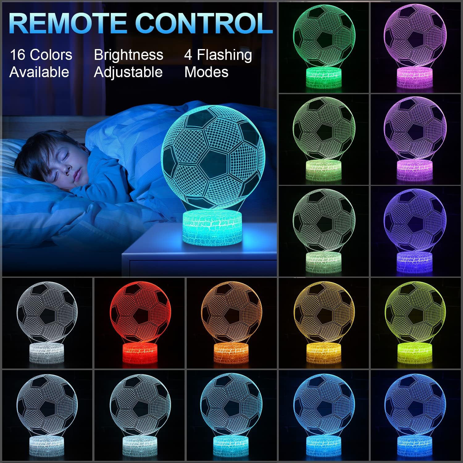 Veilleuse de Football 3D à Led