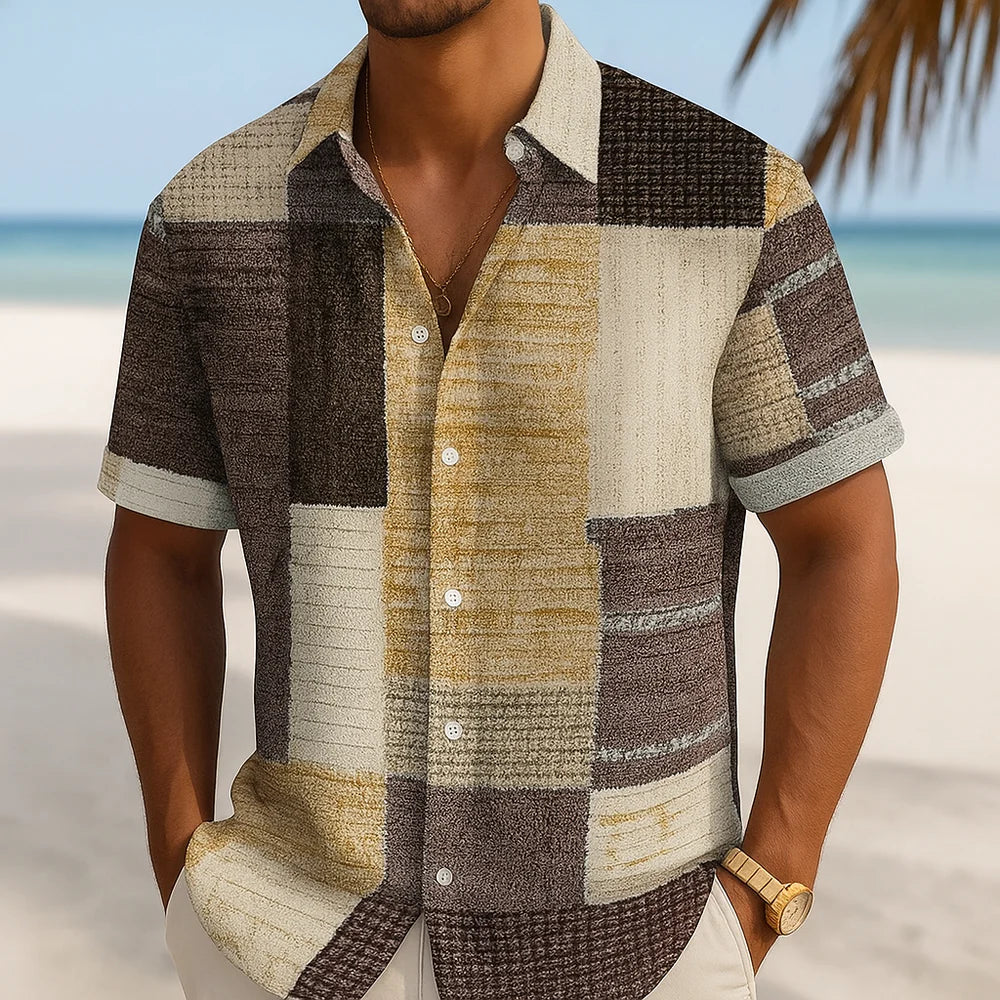 Zlatko - Patchworková Košeľa Z Priedušnej Bavlny