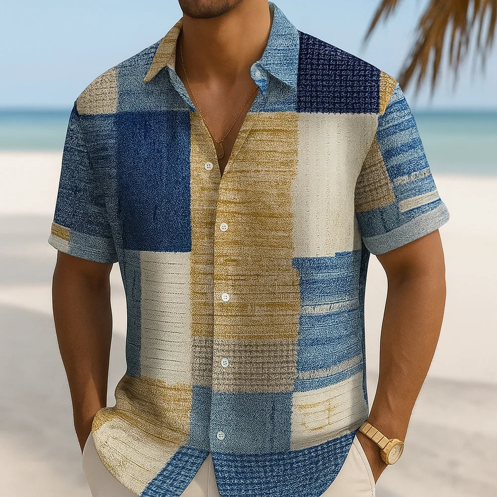 Zlatko - Patchworková Košeľa Z Priedušnej Bavlny