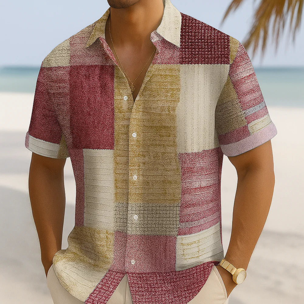 Zlatko - Patchworková Košeľa Z Priedušnej Bavlny