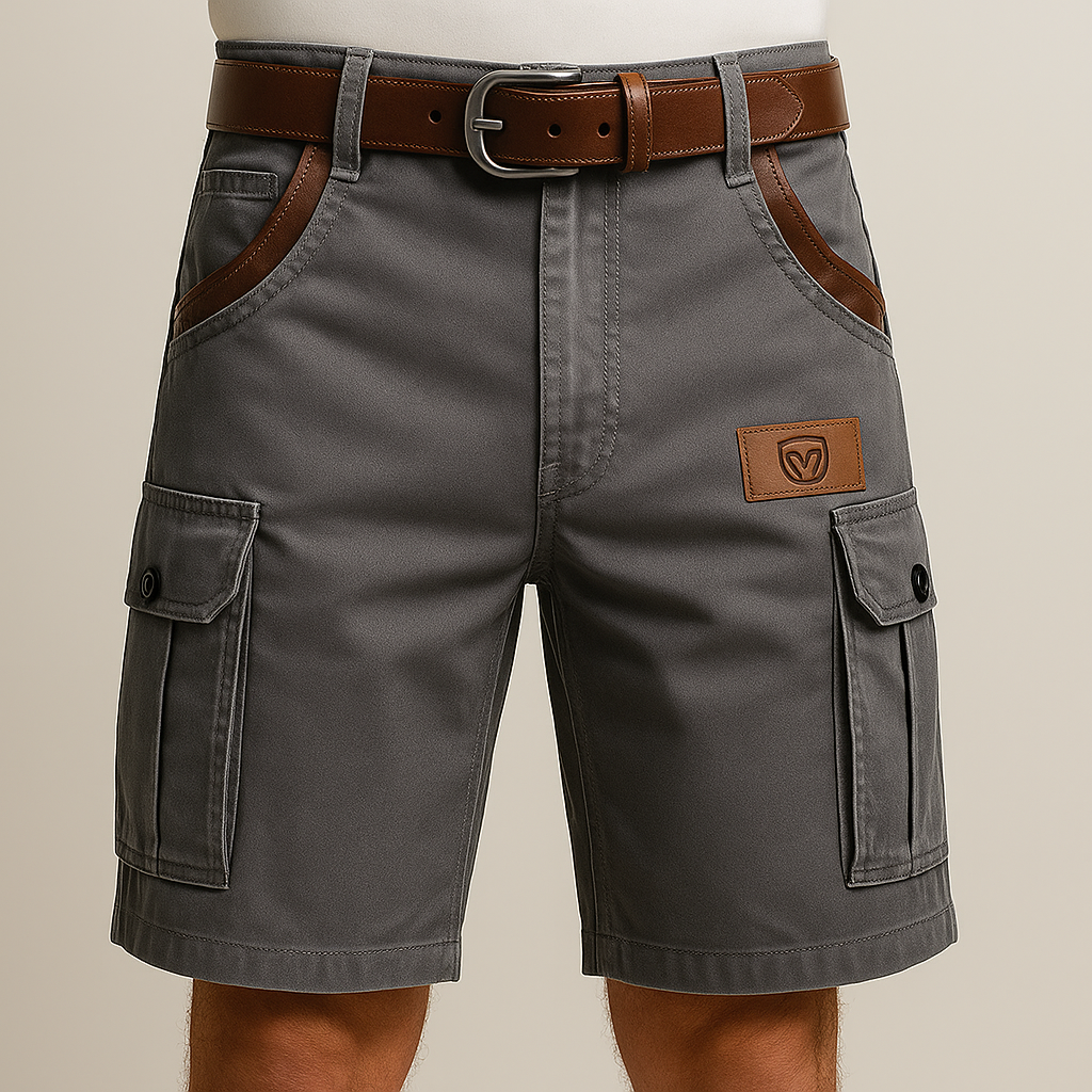 Petrus - Odolné Cargo Kraťasy S Koženými Detaily