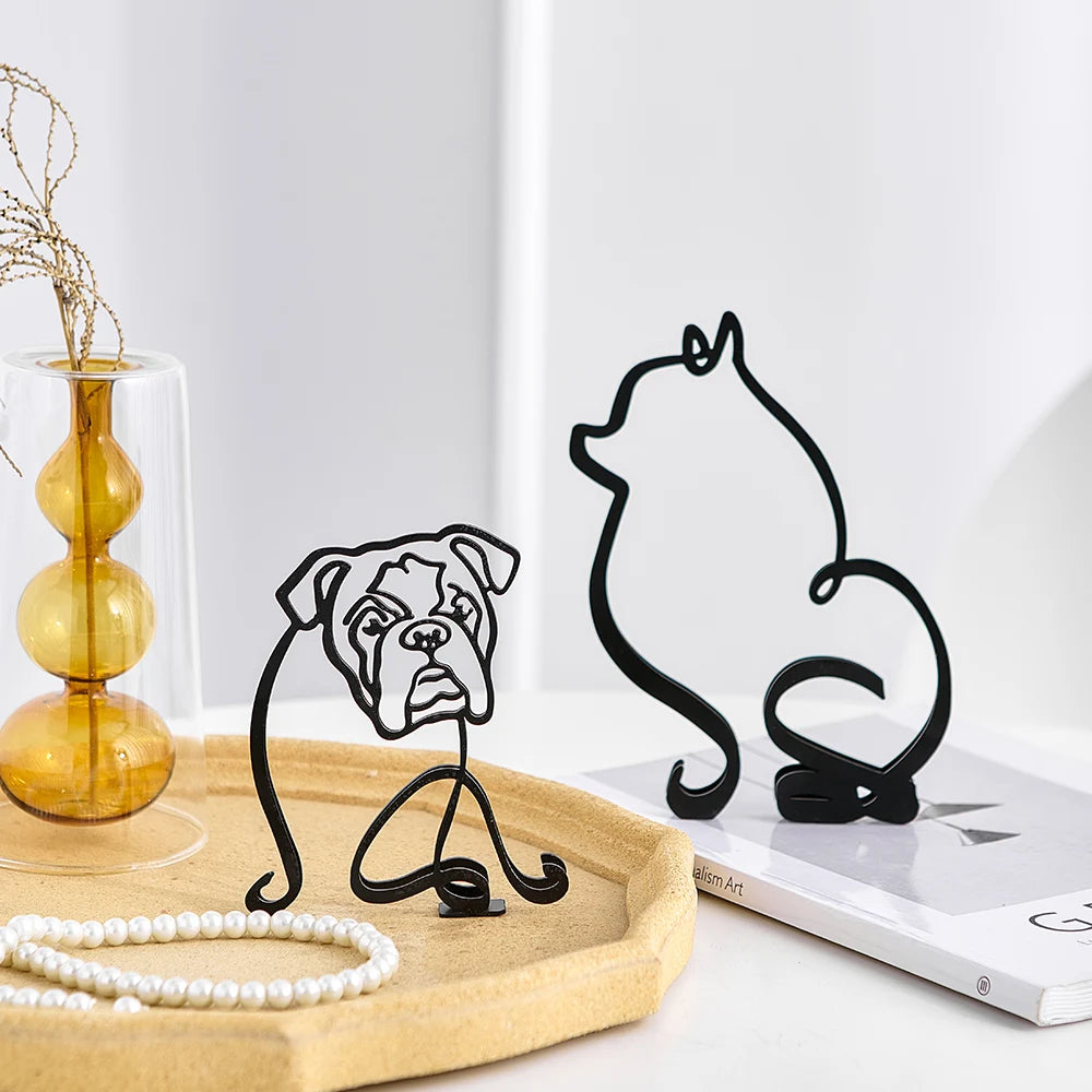 Skund™ - Hunderrace Line Art Skulptur