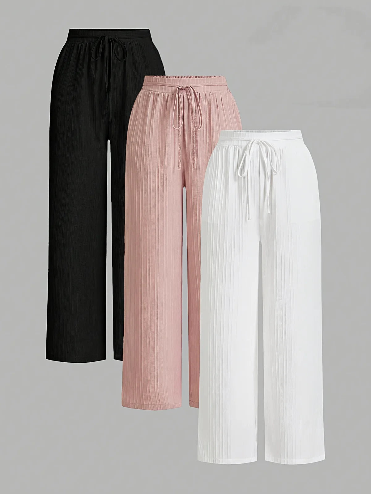Myriam - Confezione da 3 Pantaloni Plissettati Fluidi