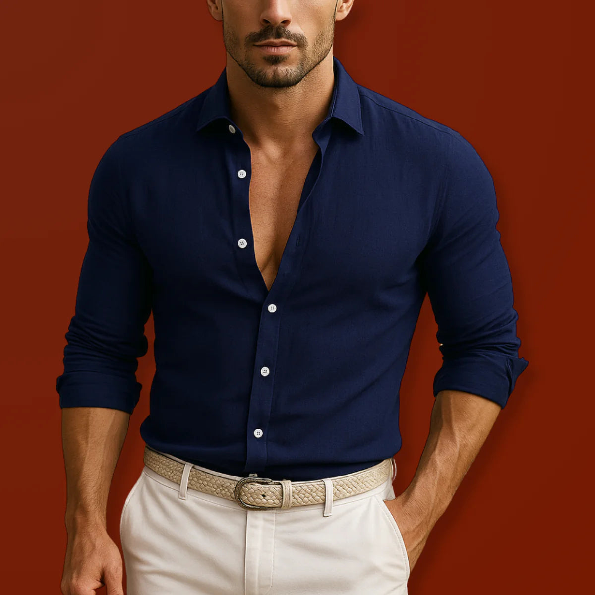 Nikola - Elegantní Oxford Košile Z Bavlny A Lnu