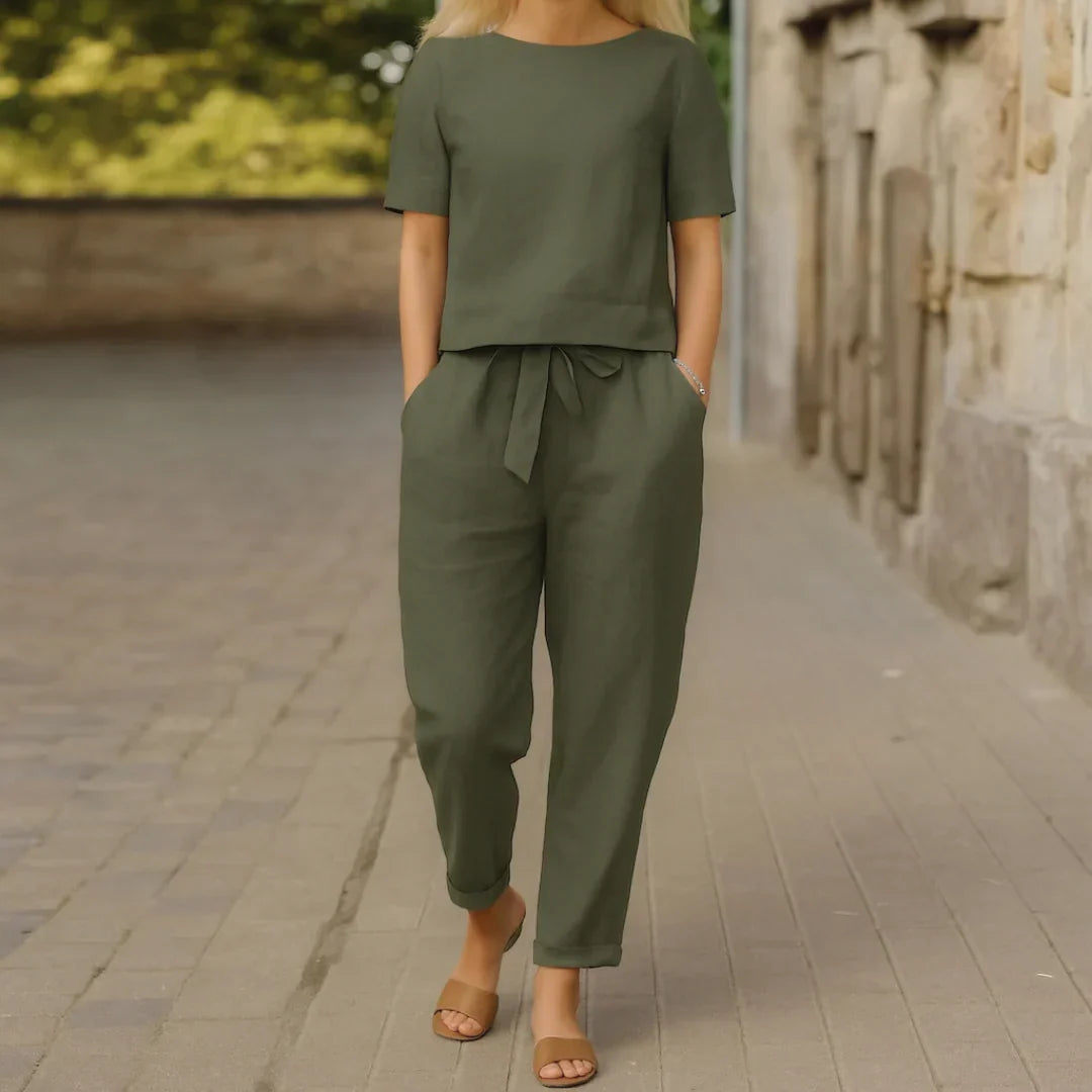 Angèle - Elegantný Dvojdielny Komplet z Pohodlnej Bavlny