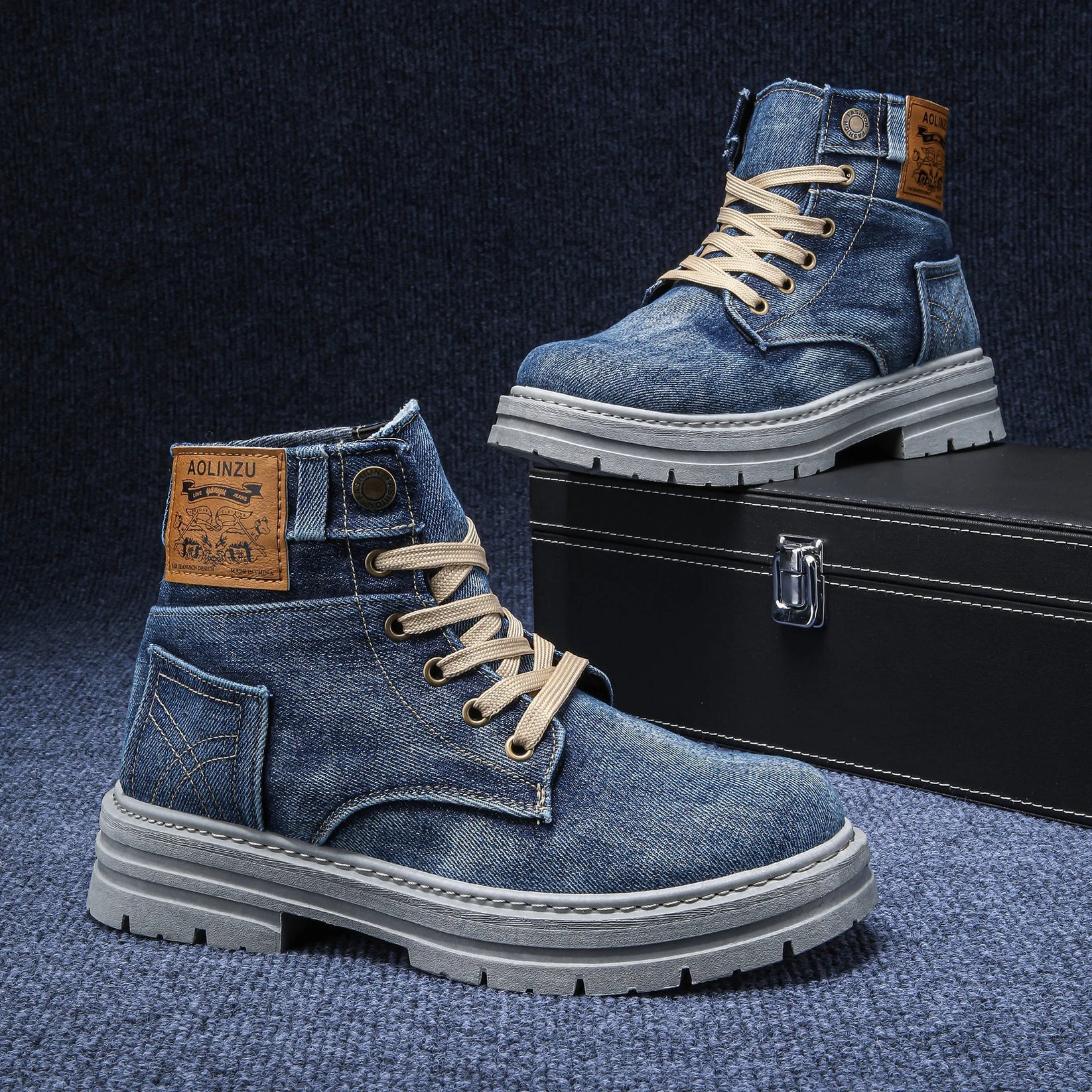 Dolovan - Premium Kvalitets Denim Snørestøvler