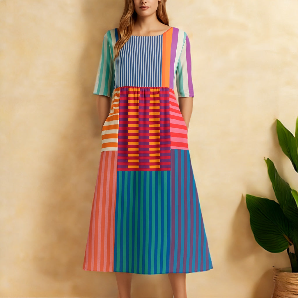 Iridiana - Umelecké a Farebné Šaty z Čistej Bavlny