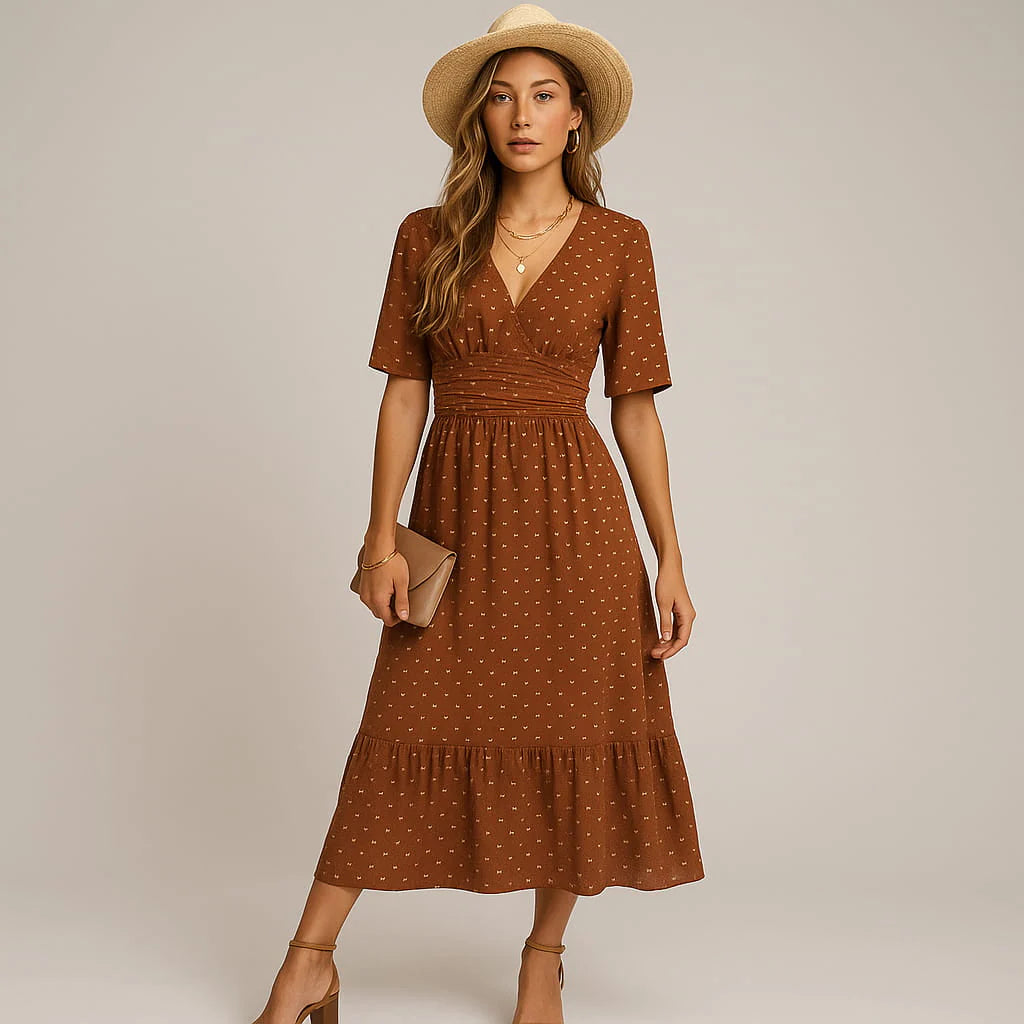 Anissa - Feminná Komfortná Šaty z Jemnej Bavlny