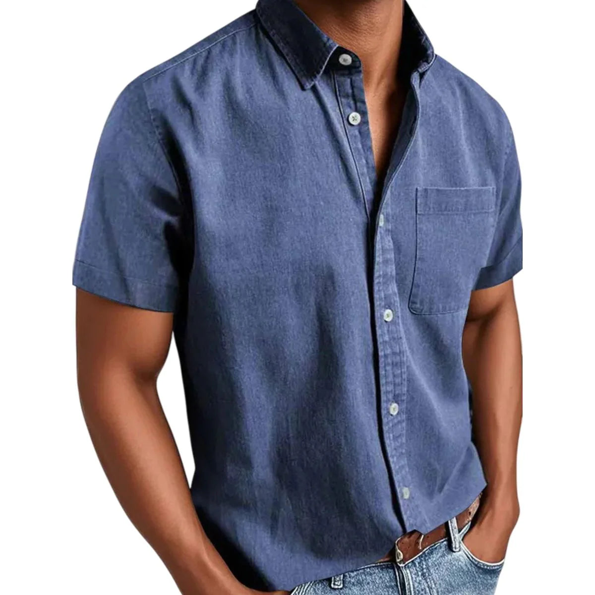 Allan - Klassisk Kortærmet Bomuldsskjorte