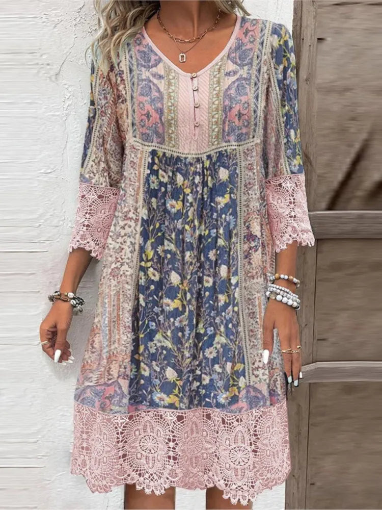 Alysse - Boho Šik Vyšívané Jarné Šaty