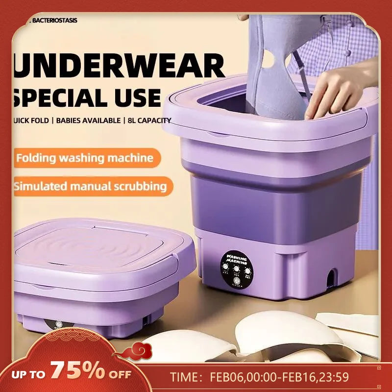 PORTLING® Mini Machine à Laver Pliable